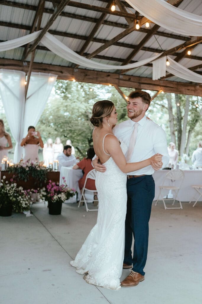 Bride dancing with a male guest