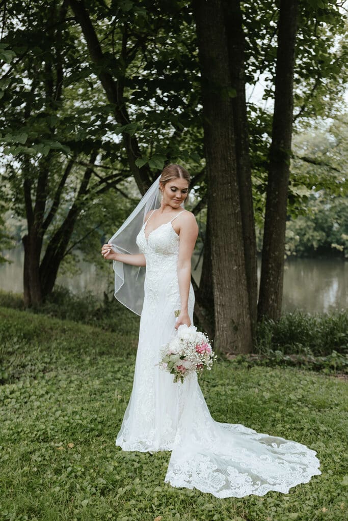 Elegant bridal portrait outdoors