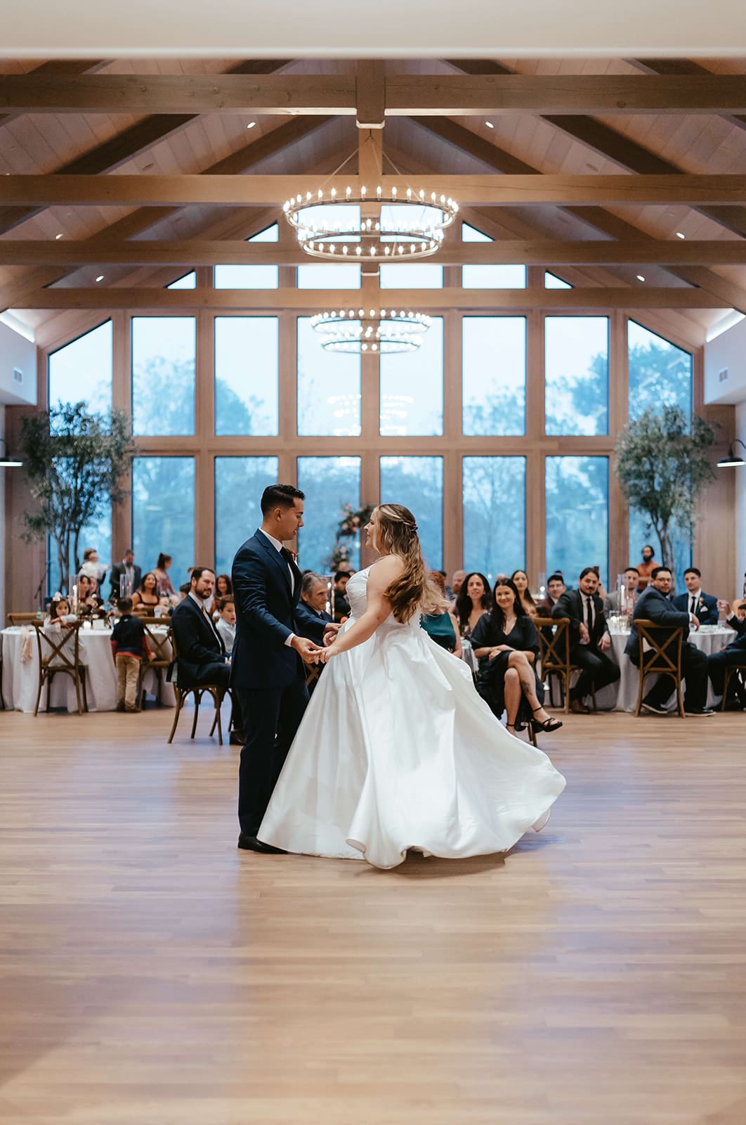 Bride and groom sharing first dance