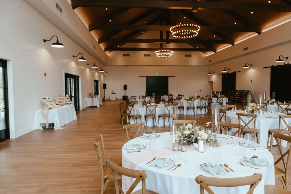 Elegant fall Westwynd Gardens wedding reception