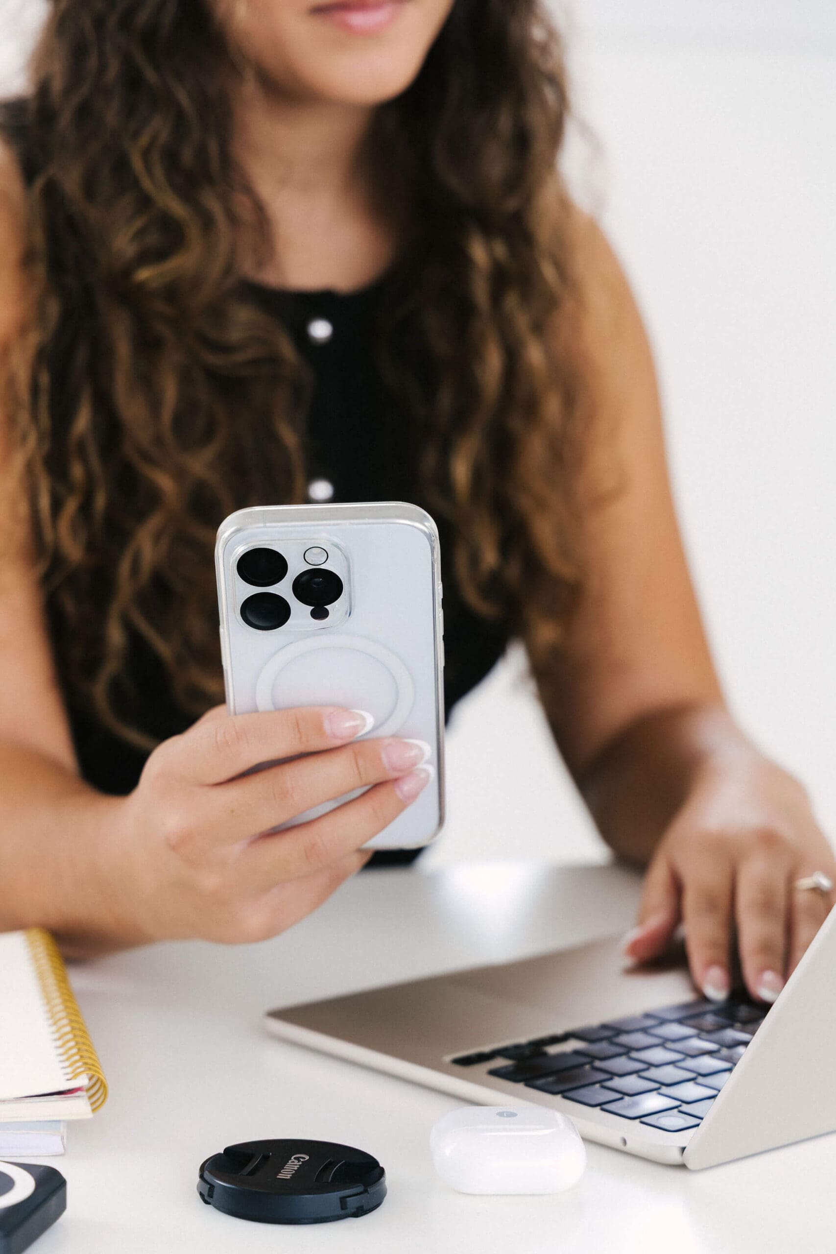 Wedding content creator editing short form videos captured on an iPhone